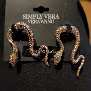 NWT Vera Wang Earrings - Rose Gold Snakes